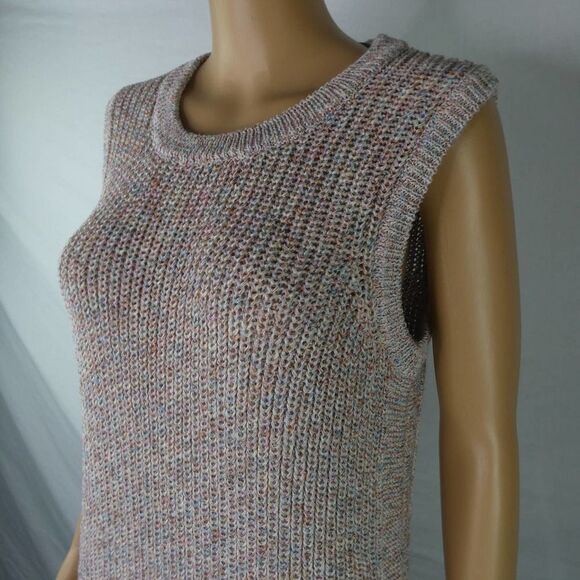 Ella Moss Gardenia Sweater Sleeveless Marled Knit Ribbed Large NEW w/ Defect Lrg - Picture 2 of 13
